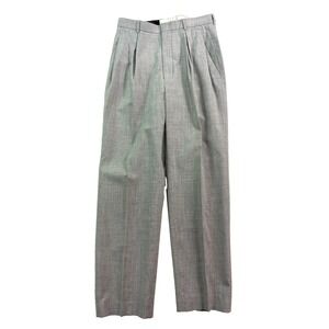 vtg 80s Gray 28x28 Pleated Dress Suit Pants Trousers All Season High Waisted